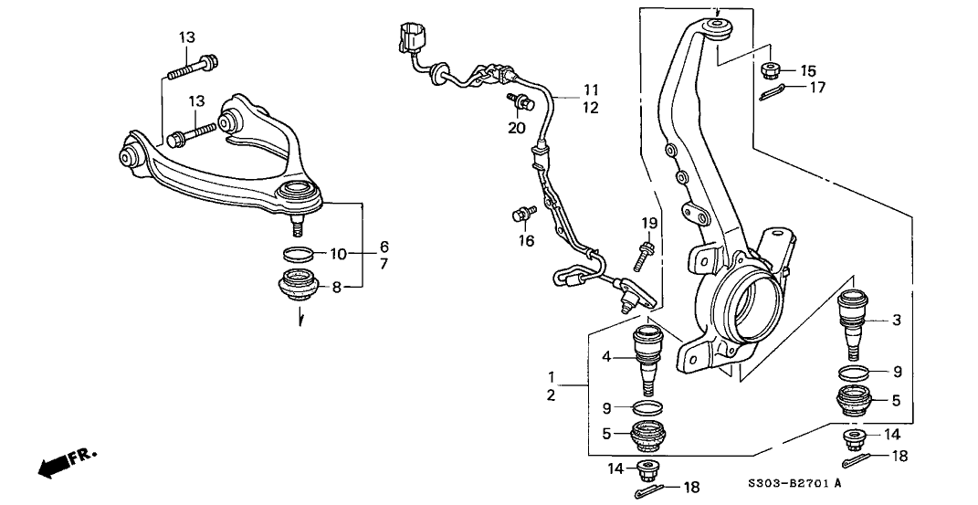 51220-SL5-013 - Genuine Honda Joint, FR. Ball (Lower)