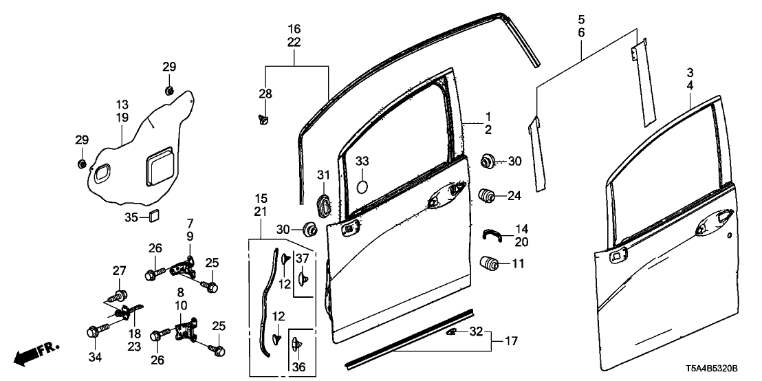 72311-S5S-003 - Genuine Honda Clip A, Door Weatherstrip