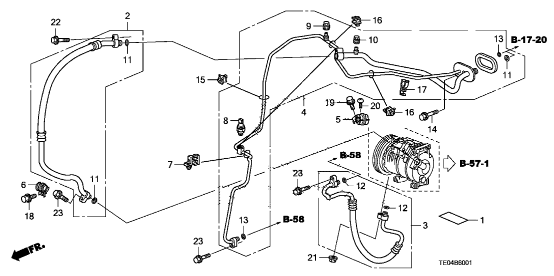 2008 Honda Accord 2 Door EXL-V6 (NAVIGATION) KA 5AT A/C Hoses - Pipes (V6)