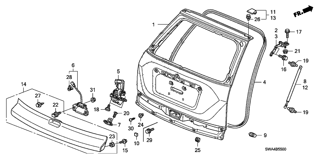 74895SXSA01ZM Genuine Honda Parts