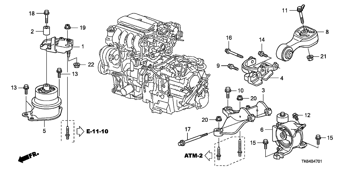 50690-TF0-980 - Genuine Honda Bracket, Torque Rod