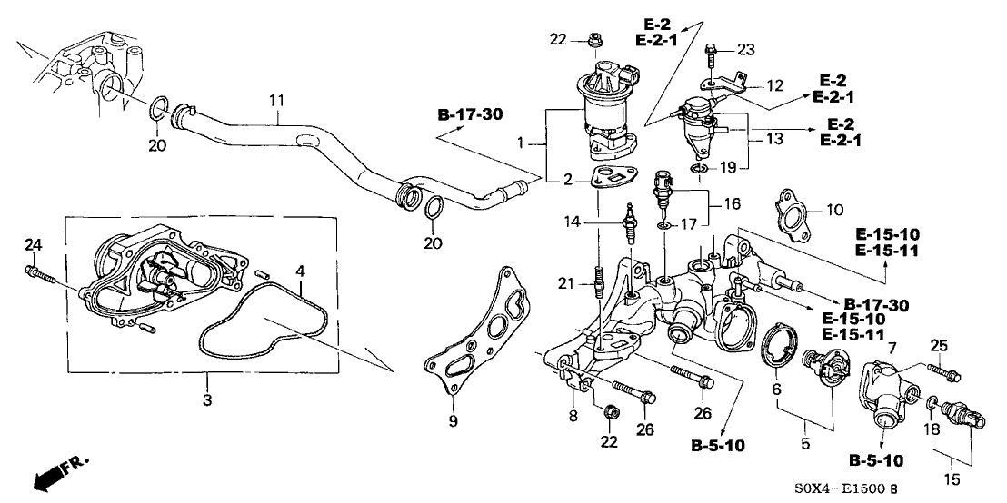 19200-P8A-A02---Genuine-Honda-Water-Pump-(Yamada)