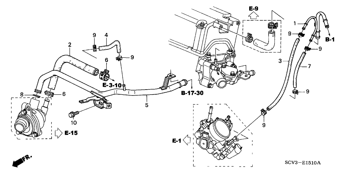 19508-PZD-A00 - Genuine Honda Hose, Throttle Body Inlet