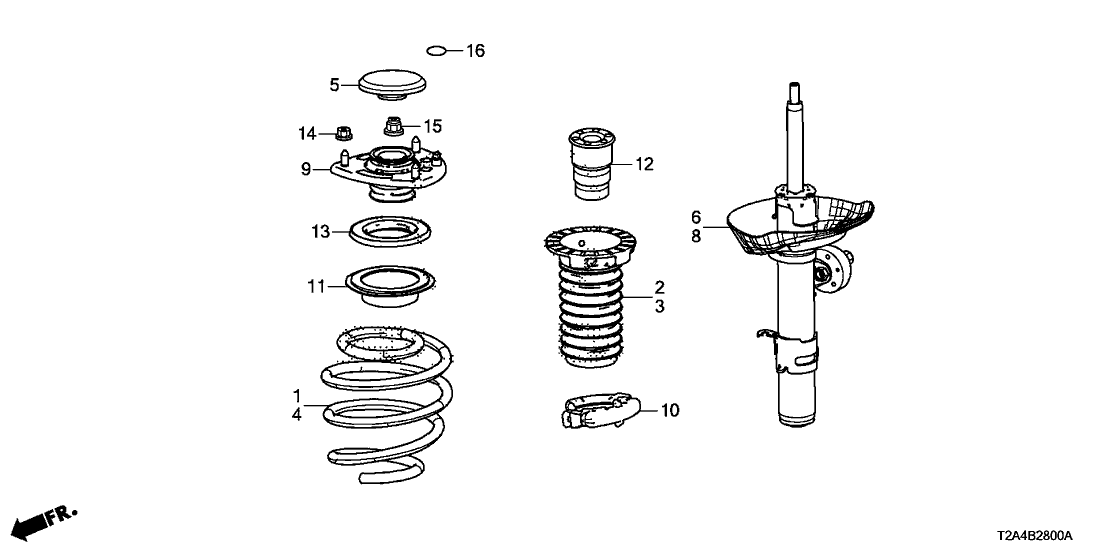 51611-T2A-325 - Genuine Honda Damper Unit,R FR