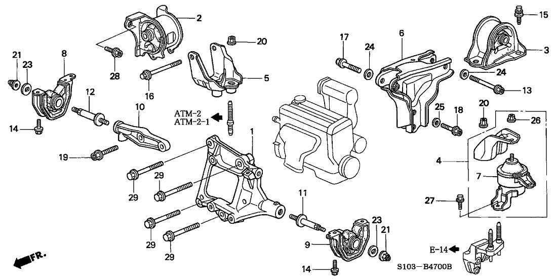 2000 Honda CR-V 5 Door EX KA 4AT Engine Mounts - Honda Parts Now