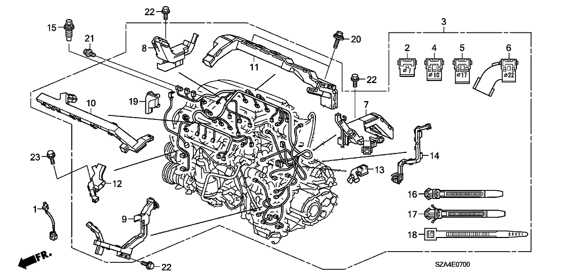 2014 Honda Pilot 5 Door EX (4WD) KA 5AT Engine Wire Harness