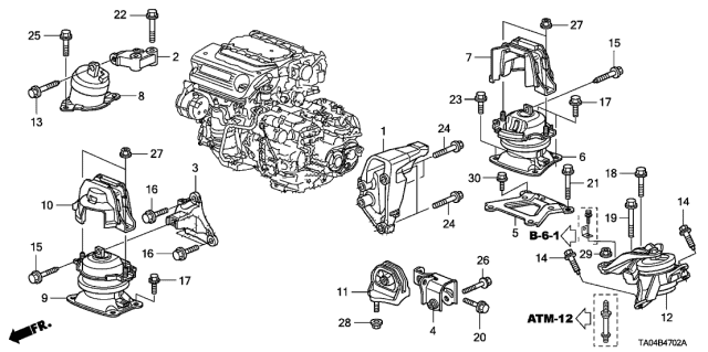 2008 honda accord motor mounts