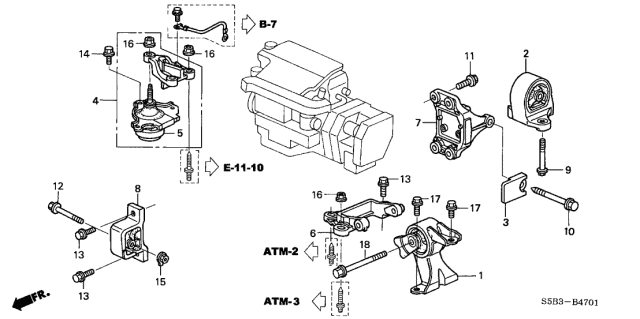 2004 honda civic motor mounts