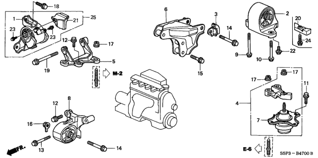 2002 honda civic motor mount bracket