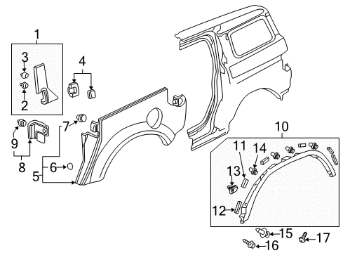 74450-SCV-A31ZZ - Genuine Honda Clddng Assy L RR