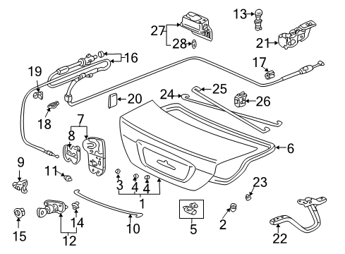 74871-S5P-A00ZZ - Genuine Honda Spring R. Trunk Open