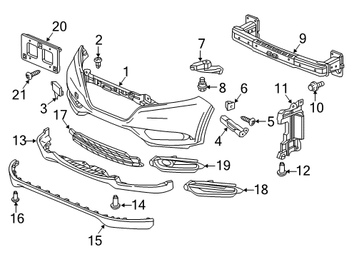 71193-T7A-000 - Genuine Honda Spacer R,FR Bumper S