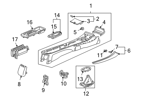 83407-S5N-C02ZA - Genuine Honda Lid Set, Cup Holder *NH167L*