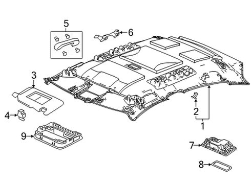 2022 Honda Civic SUNVISOR *NH882L* Diagram for 83280-T20-A01ZB