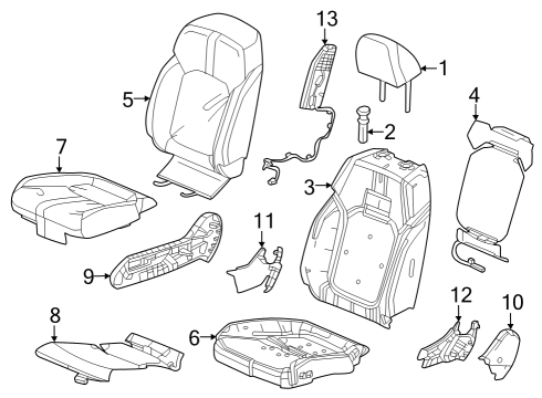 2023 Honda Pilot PAD, R- FR Diagram for 81127-T90-A01