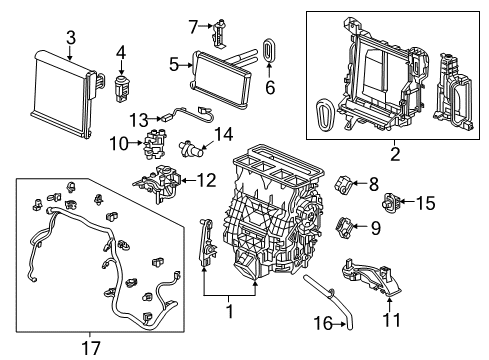 2022 Honda CR-V Hybrid Heater Core & Control Valve Diagram