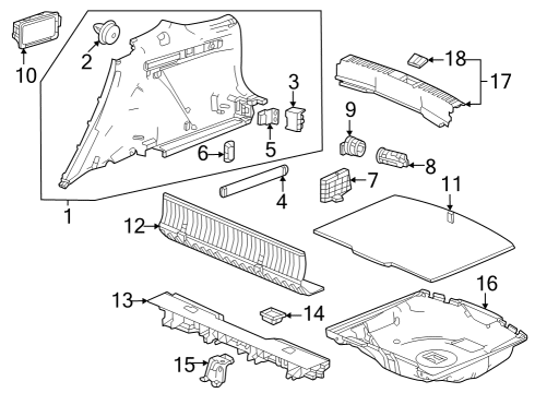 2023 Honda CR-V Hybrid Interior Trim - Rear Body Diagram