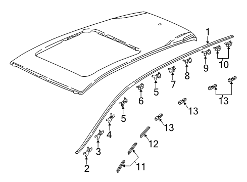 2022 Honda CR-V Hybrid Exterior Trim - Roof Diagram 2