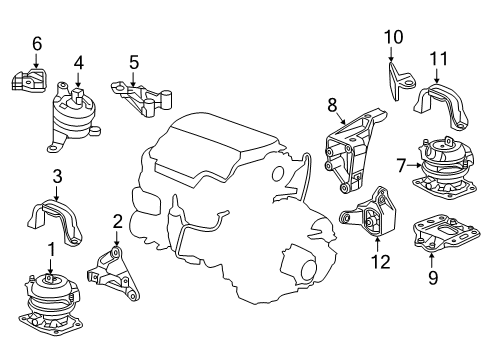 2022 Honda Pilot Engine & Trans Mounting Diagram