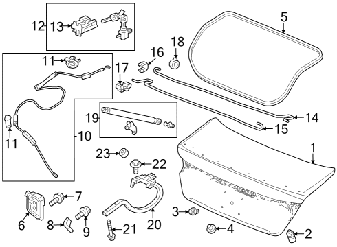 2023 Honda Accord LOCK ASSY-, TRUNK Diagram for 74851-30A-A01