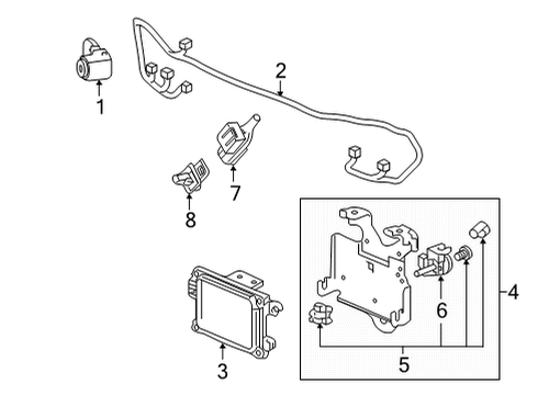 2022 Honda Ridgeline Electrical Components - Front Bumper Diagram