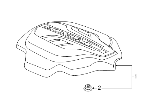 2022 Honda Pilot Engine Appearance Cover Diagram