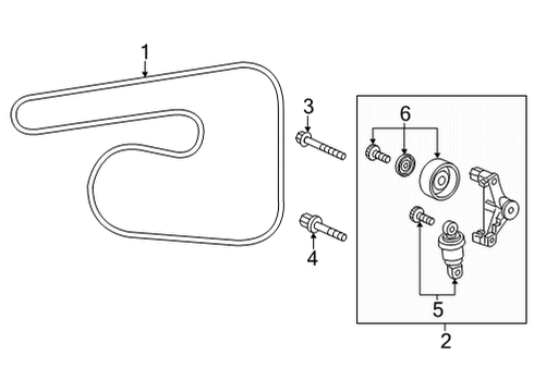 2023 Honda Civic Belts & Pulleys Diagram 1