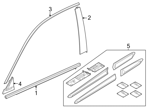 2023 Honda HR-V Exterior Trim - Front Door Diagram