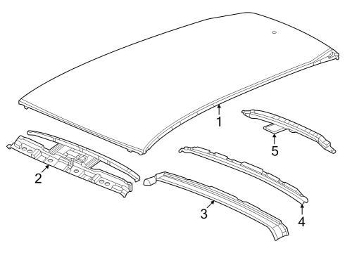 2023 Honda CR-V Hybrid Roof & Components Diagram 1