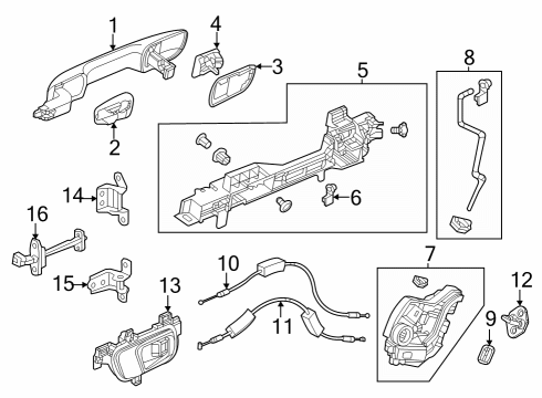 2023 Honda HR-V LATCH, R- RR- DOOR Diagram for 72610-T24-T01