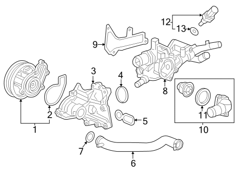 2023 Honda CR-V Hybrid Water Pump Diagram 1