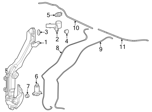 2023 Honda CR-V Hybrid Washer Components Diagram