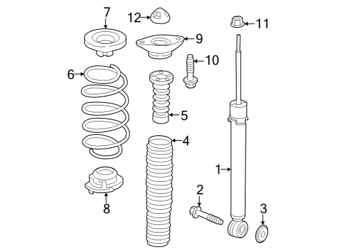 2023 Honda CR-V Hybrid Shocks & Components - Rear Diagram 1