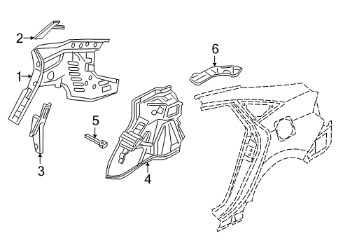 2022 Honda Insight Inner Structure - Quarter Panel Diagram