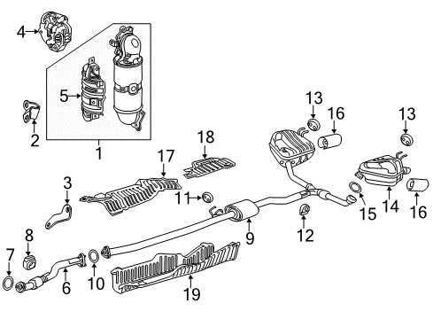 2022 Honda CR-V Hybrid Exhaust Components Diagram 1