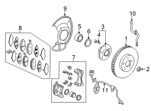 2022 Honda Ridgeline Front Brakes Diagram