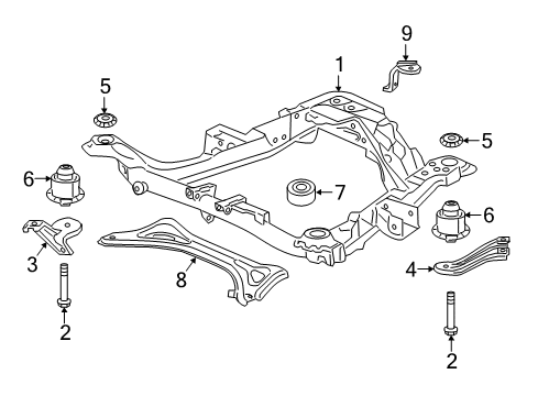 2022 Honda Pilot Suspension Mounting - Front Diagram