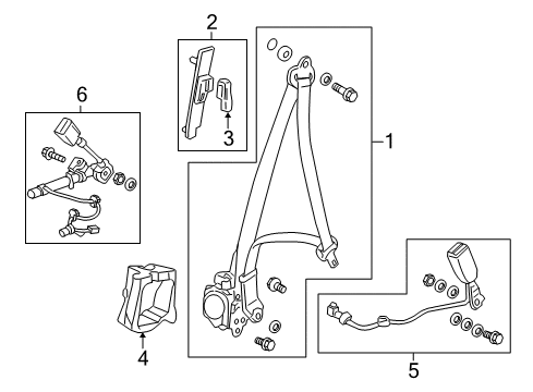 2022 Honda Pilot Seat Belt Diagram 1