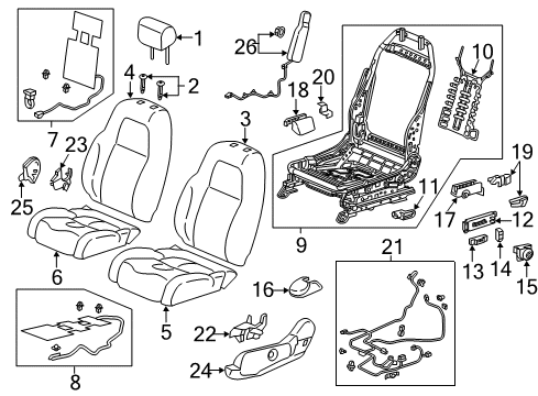 2022 Honda CR-V Hybrid Lumbar Control Seats Diagram