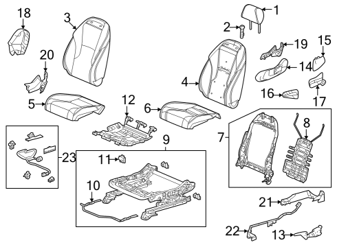 2023 Honda Accord KNOB RECLINI*NH900L* Diagram for 81631-TZA-J01ZA