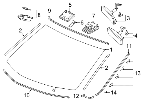 2020 Honda Odyssey CLIP, FR Diagram for 91570-TG7-305