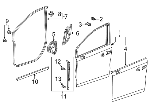 2023 Honda Odyssey Door & Components Diagram 1