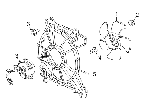 2022 Honda HR-V Cooling System, Radiator, Water Pump, Cooling Fan Diagram 1