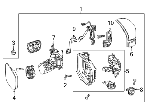 2024 Honda Odyssey HOUSING, L- *NH556* Diagram for 76251-THR-A11ZM