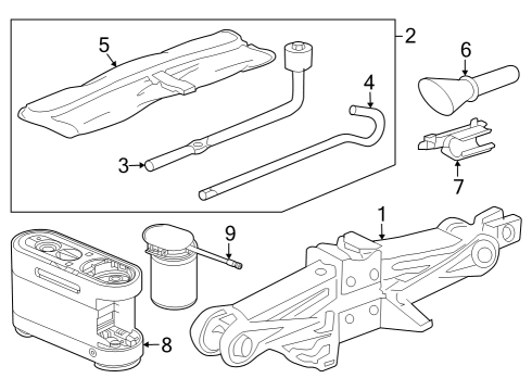 2023 Honda CR-V Hybrid Jack & Components Diagram