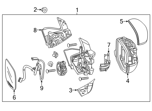 2022 Honda Passport Outside Mirrors Diagram