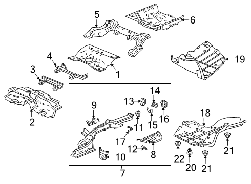 2019 Honda Accord FRAME R RR Diagram for 65610-TVA-325ZZ