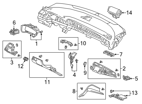 2022 Honda Insight Cluster & Switches, Instrument Panel Diagram 3