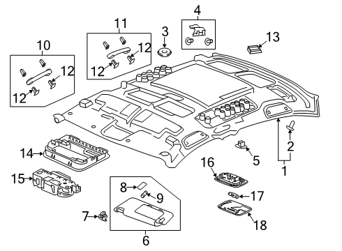 2022 Honda Insight Interior Trim - Roof Diagram