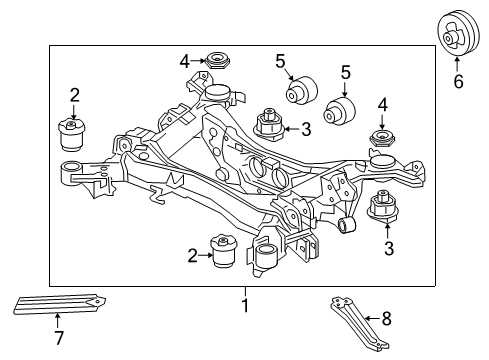 2023 Honda Ridgeline Suspension Mounting - Rear Diagram